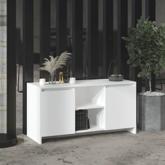 tv-bord 102x37,5x52,5 cm konstrueret træ hvid