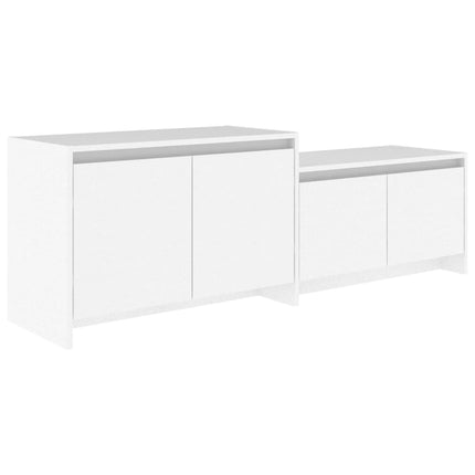 tv-bord 146,5x35x50 cm konstrueret træ hvid
