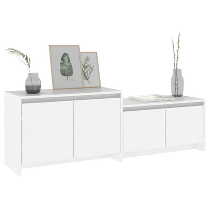 tv-bord 146,5x35x50 cm konstrueret træ hvid