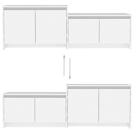 tv-bord 146,5x35x50 cm konstrueret træ hvid