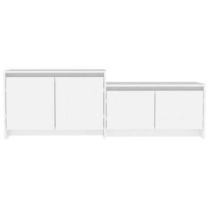 tv-bord 146,5x35x50 cm konstrueret træ hvid