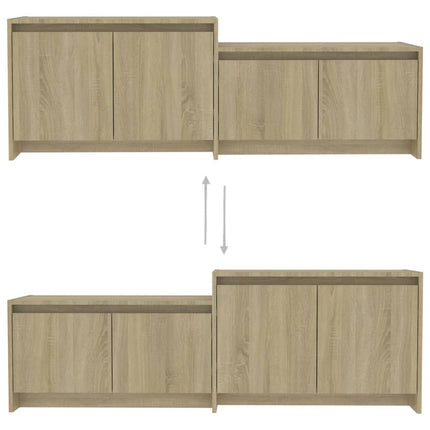 tv-bord 146,5x35x50 cm konstrueret træ sonoma-eg