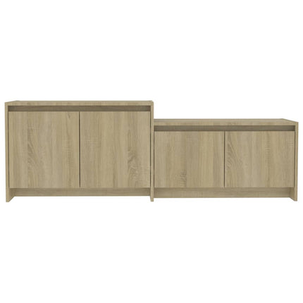 tv-bord 146,5x35x50 cm konstrueret træ sonoma-eg
