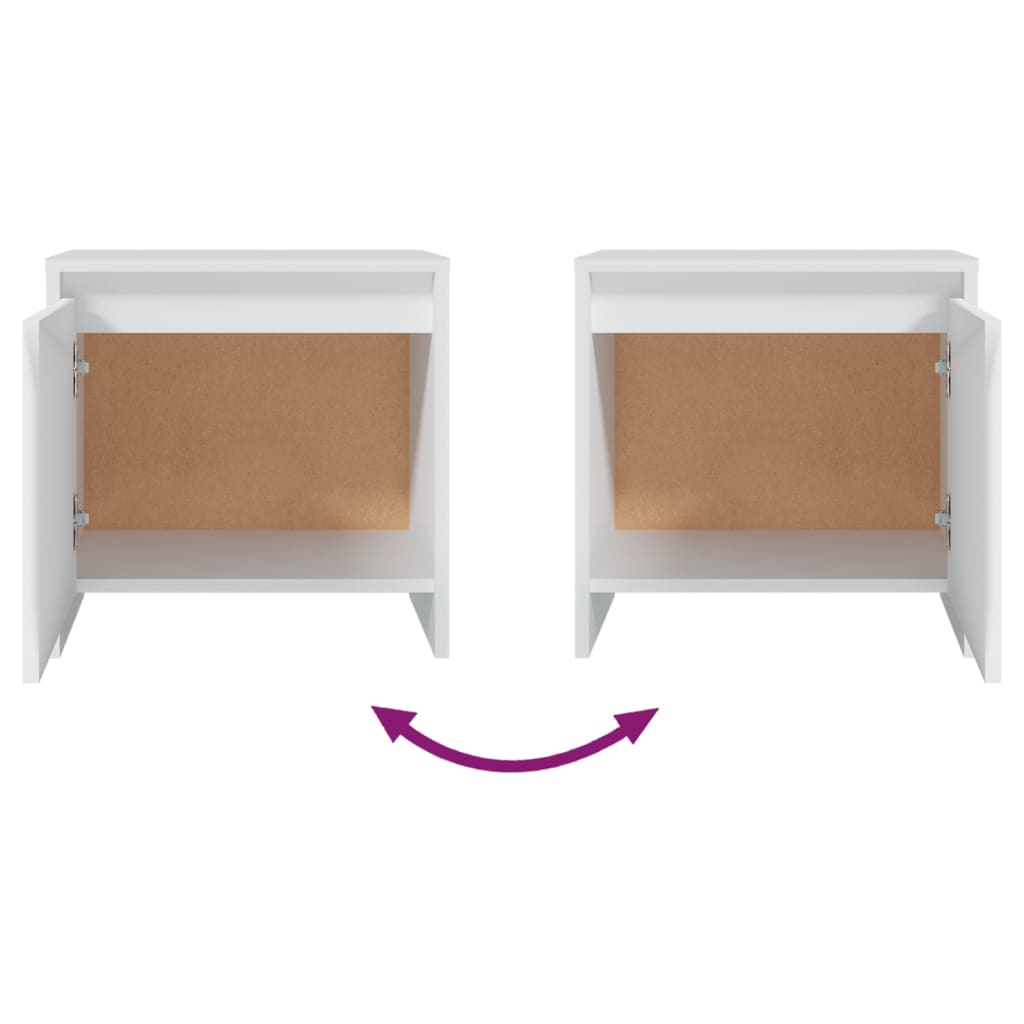 sengebord 45x34x44,5 cm konstrueret træ hvid