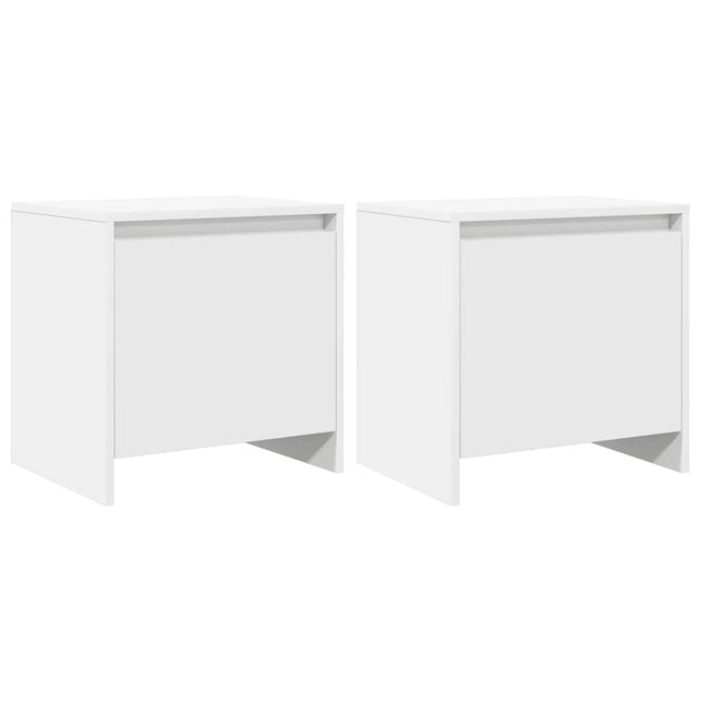 sengeborde 2 stk. 45x34x44,5 cm konstrueret træ hvid