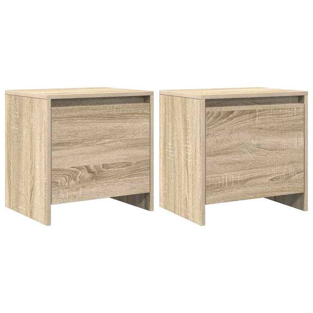 sengeborde 2 stk. 45x34x44,5 cm konstrueret træ sonoma-eg