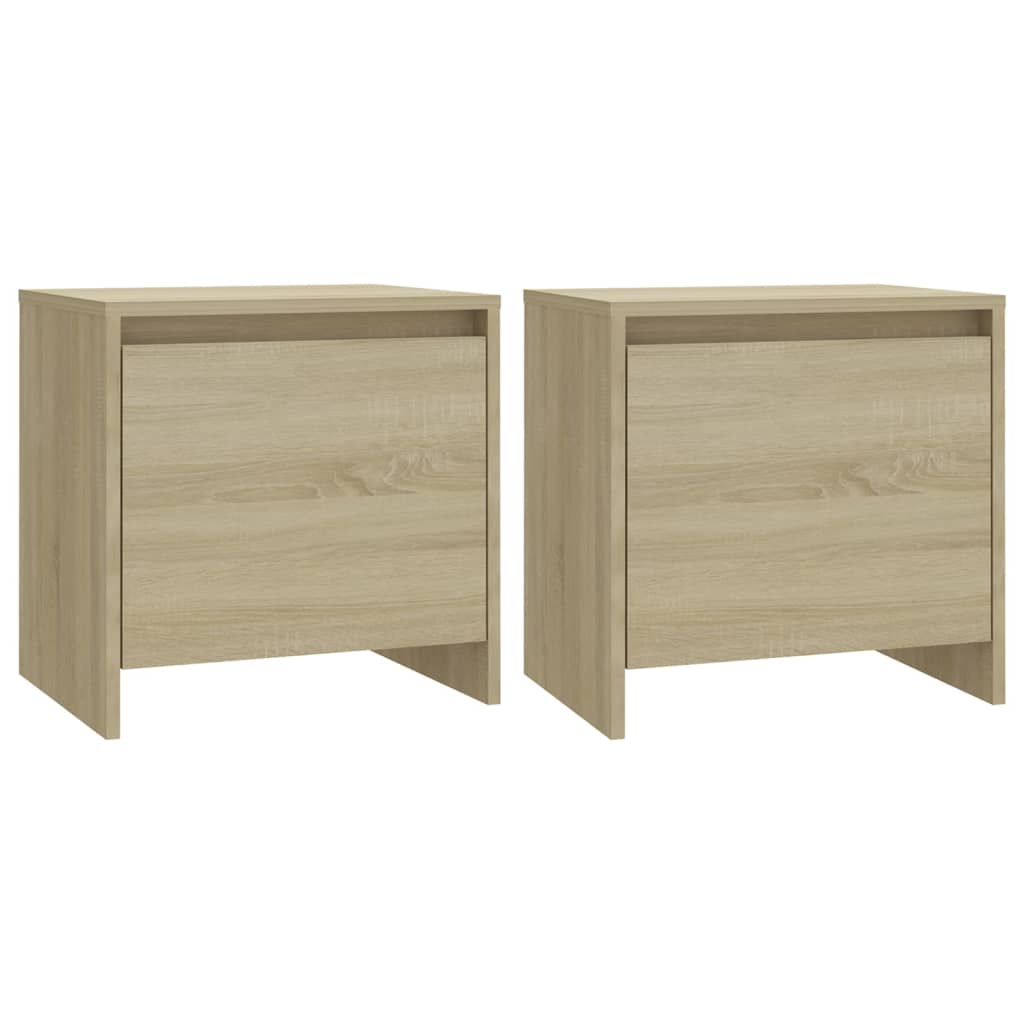 sengeborde 2 stk. 45x34x44,5 cm konstrueret træ sonoma-eg