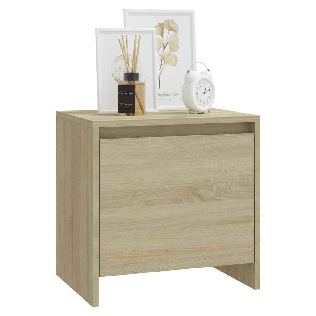 sengeborde 2 stk. 45x34x44,5 cm konstrueret træ sonoma-eg