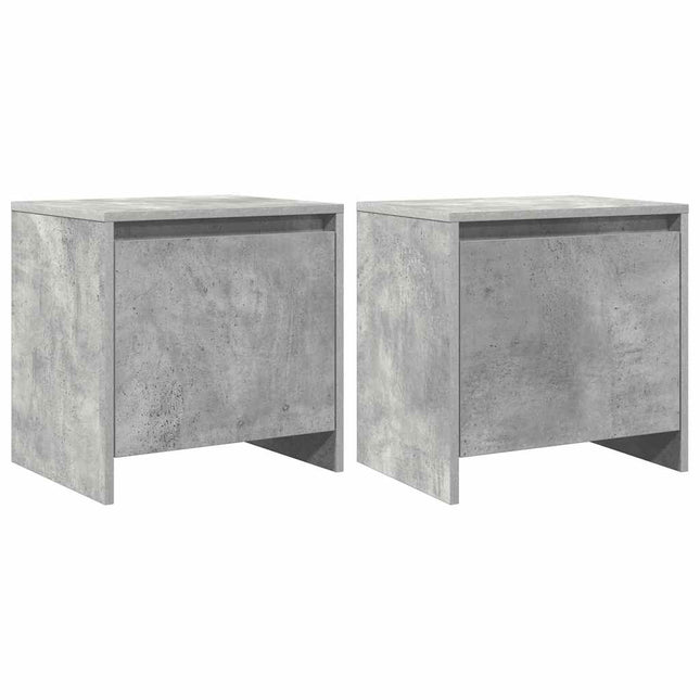 sengeborde 2 stk. 45x34x44,5 cm konstrueret træ betongrå