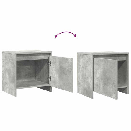 sengeborde 2 stk. 45x34x44,5 cm konstrueret træ betongrå
