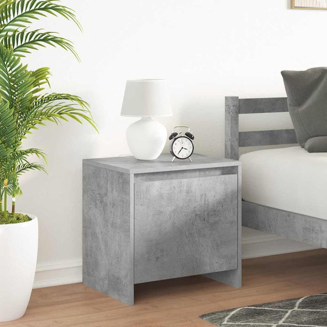 sengeborde 2 stk. 45x34x44,5 cm konstrueret træ betongrå