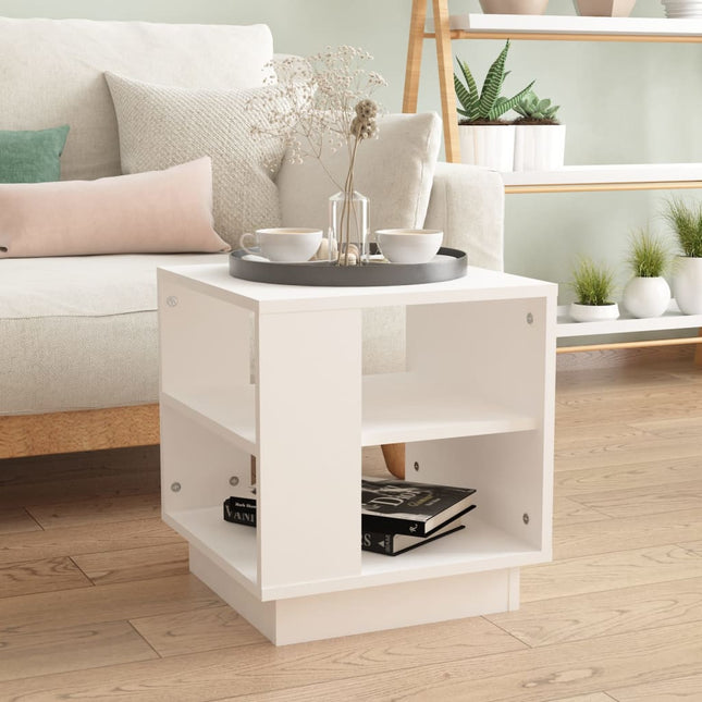 sofabord 40x40x43 cm konstrueret træ hvid