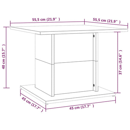 sofabord 55,5x55,5x40 cm konstrueret træ hvid