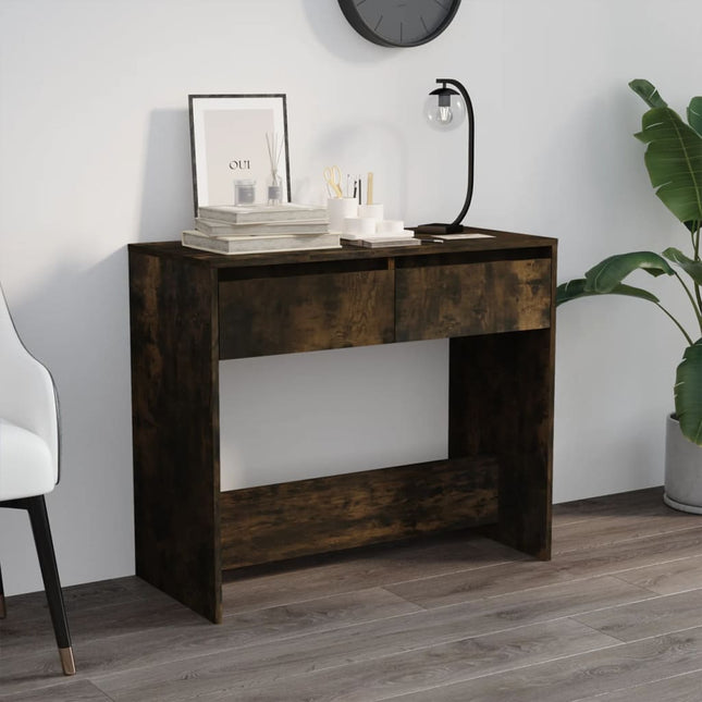 konsolbord 89x41x76,5 cm konstrueret træ røget eg