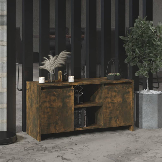 tv-bord 102x37,5x52,5 cm konstrueret træ røget egetræsfarve