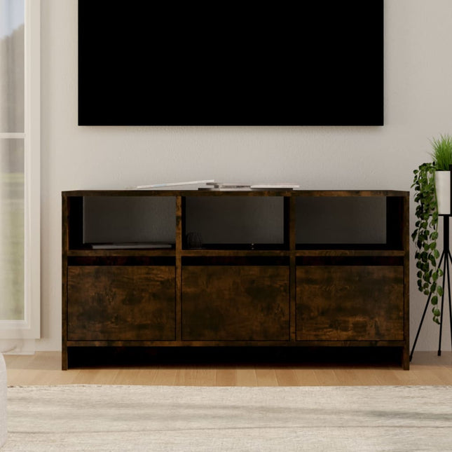 tv-bord 102x37,5x52,5 cm konstrueret træ røget egetræsfarve