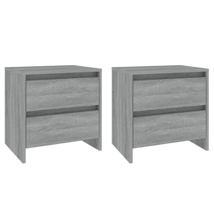 sengeborde 2 stk. 45x34,5x44,5 cm konstrueret træ grå sonoma-eg