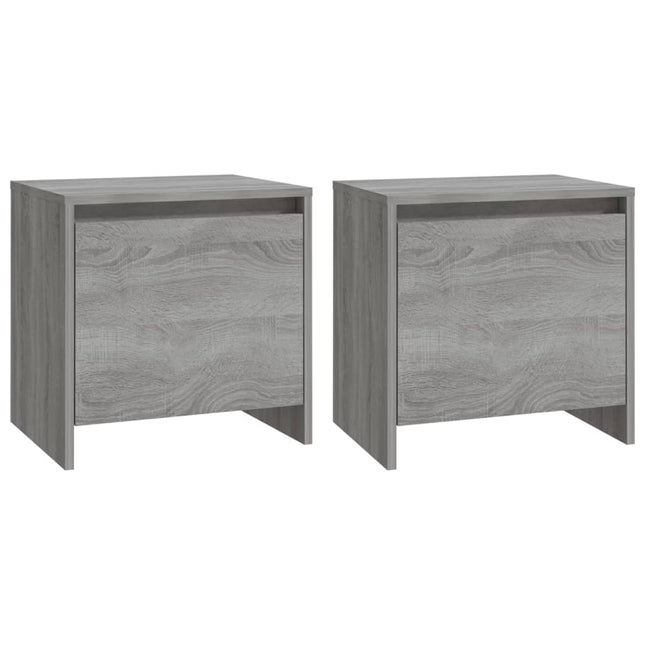sengeborde 2 stk. 45x34x44,5 cm konstrueret træ grå sonoma-eg