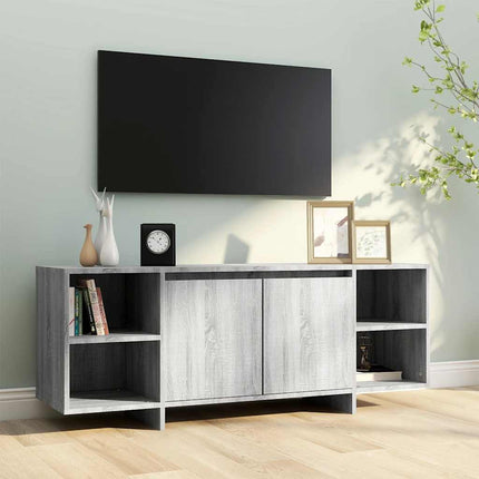 tv-skab 130x35x50 cm konstrueret træ grå sonoma-eg
