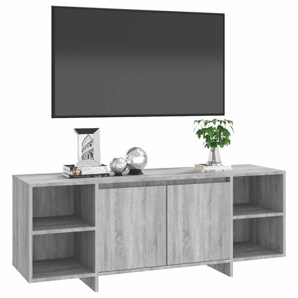 tv-skab 130x35x50 cm konstrueret træ grå sonoma-eg