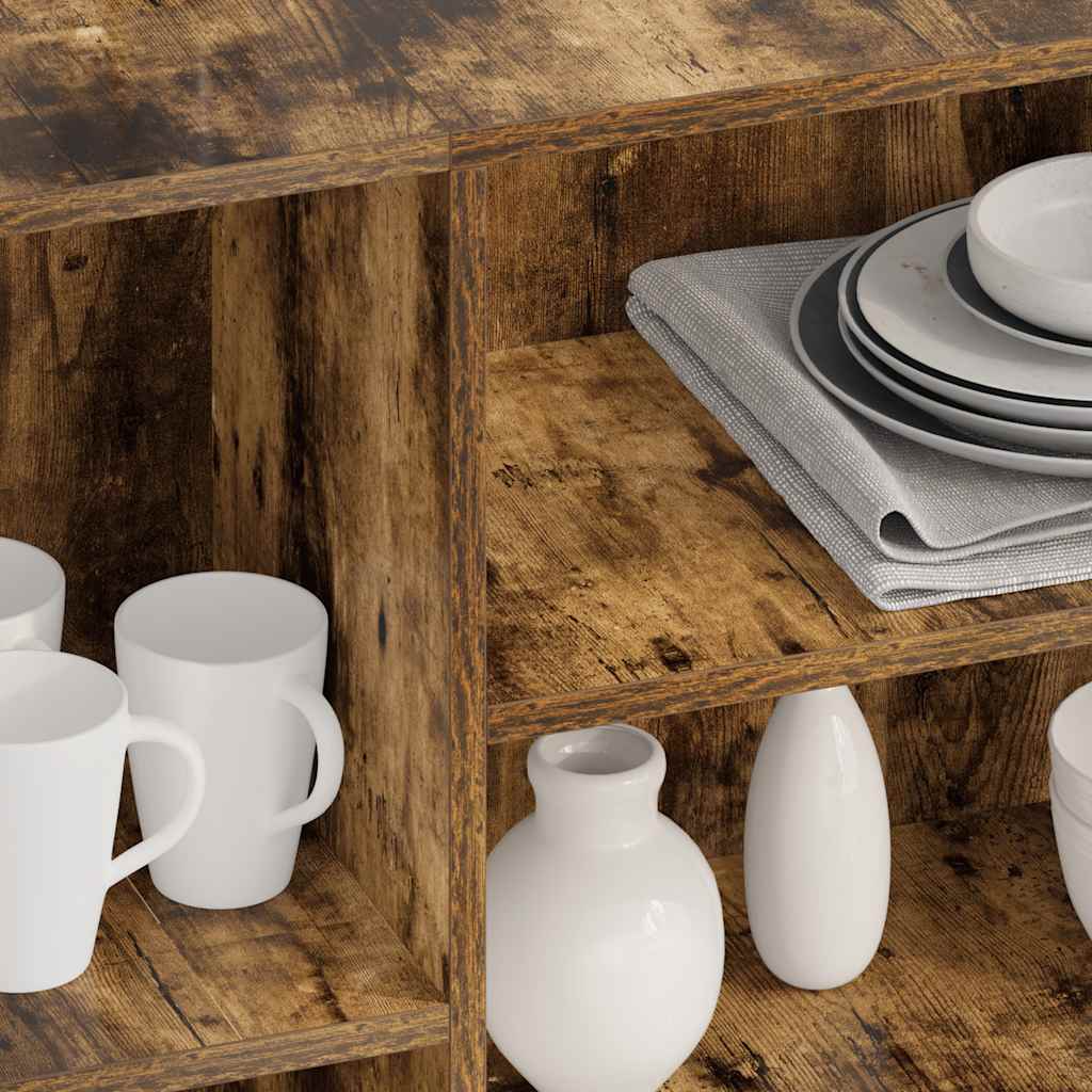 skænk 120x30x75 cm konstrueret træ røget egetræsfarve