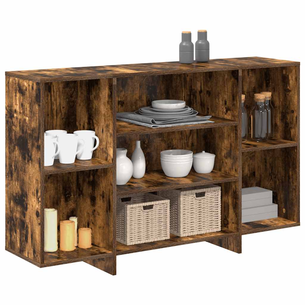 skænk 120x30x75 cm konstrueret træ røget egetræsfarve