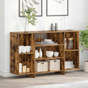 skænk 120x30x75 cm konstrueret træ røget egetræsfarve