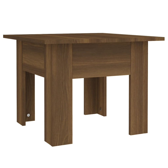 sofabord 55x55x42 cm konstrueret træ brun egetræ