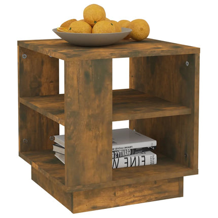 sofabord 40x40x43 cm konstrueret træ røget egetræsfarve