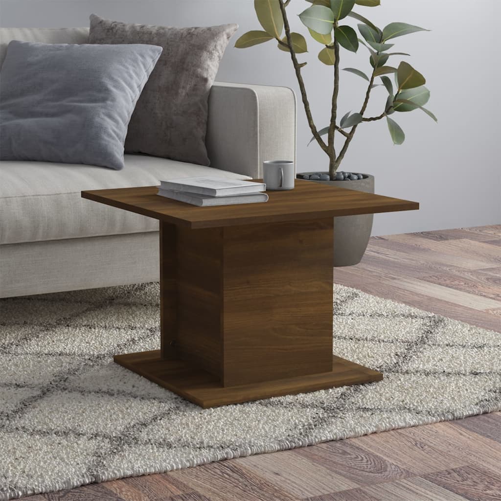 sofabord 55,5x55,5x40 cm konstrueret træ brun egetræsfarve