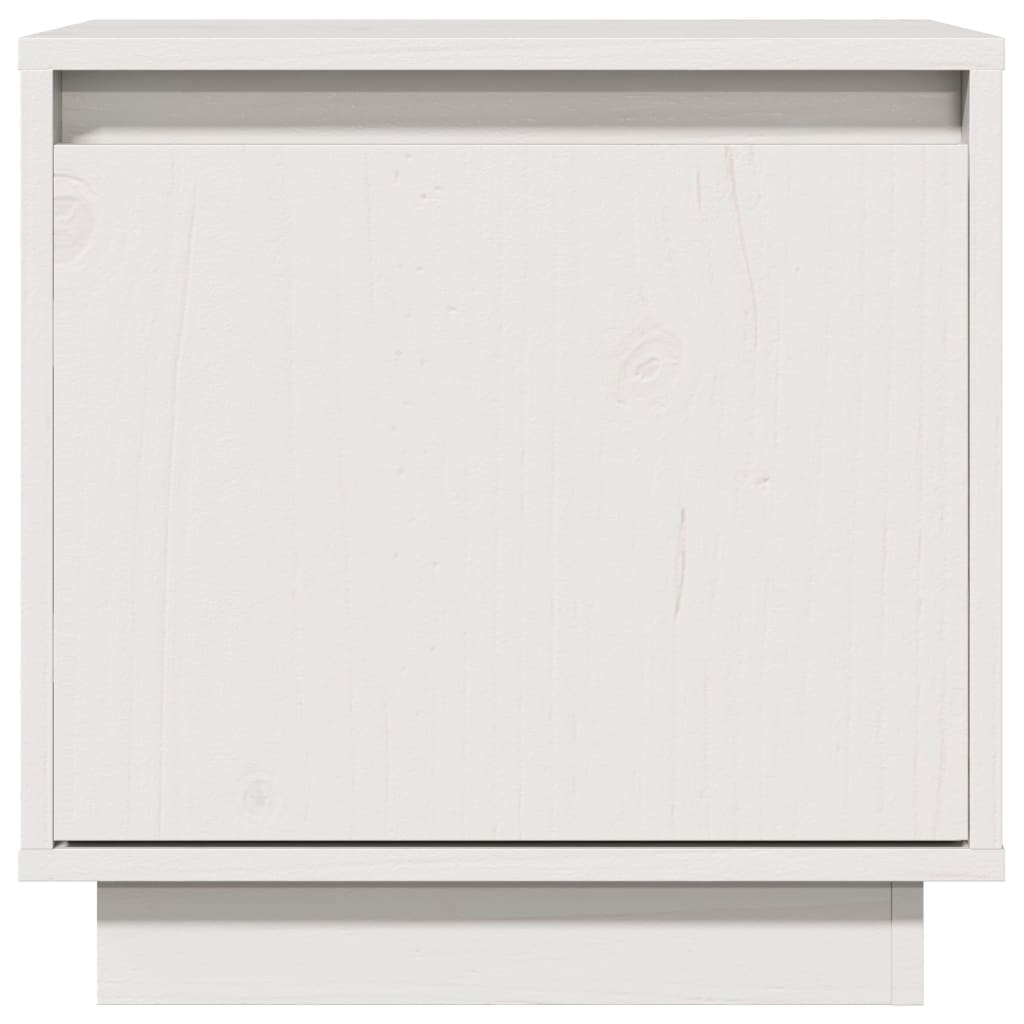 sengebord 40x30x40 cm massivt fyrretræ hvid