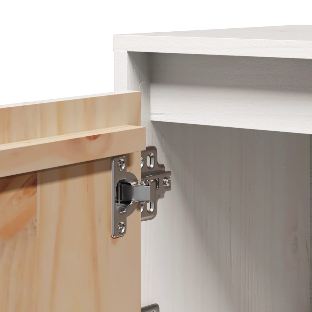 sengebord 40x30x40 cm massivt fyrretræ hvid