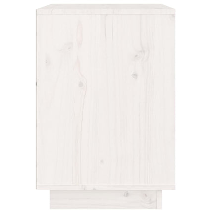 sengebord 40x35x50 cm massivt fyrretræ hvid