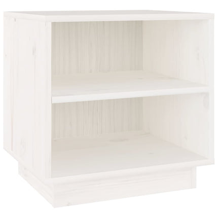 sengebord 40x34x40 cm massivt fyrretræ hvid