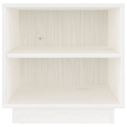 sengebord 40x34x40 cm massivt fyrretræ hvid