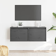 vægskabe 2 stk. 45x30x35 cm massivt fyrretræ grå