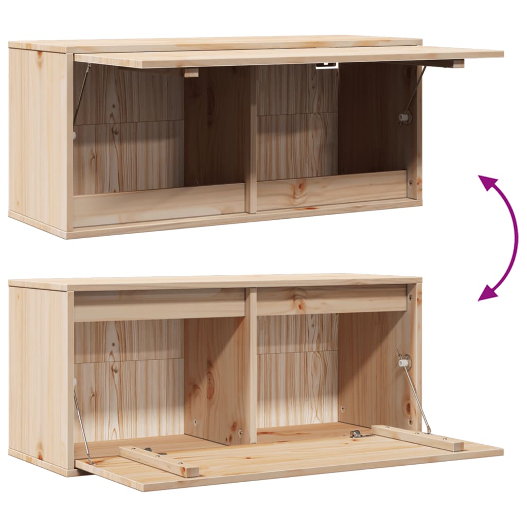 vægskab 80x30x35 cm massivt fyrretræ