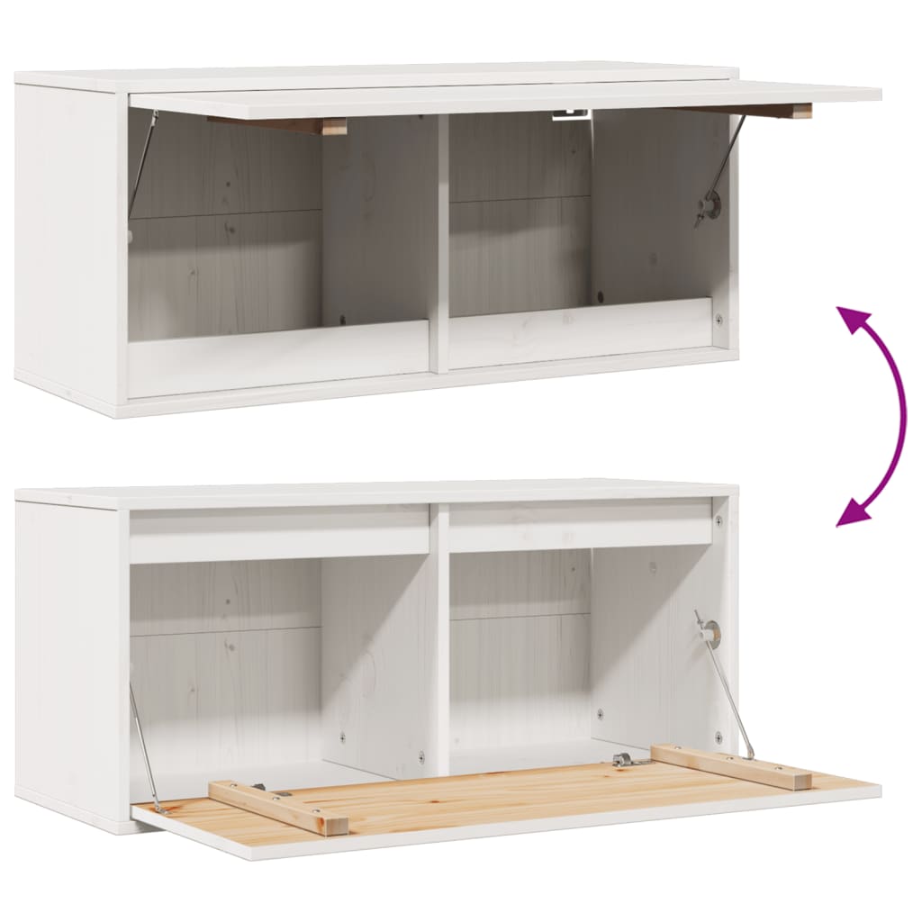 vægskab 80x30x35 cm massivt fyrretræ hvid