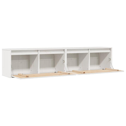 vægskabe 2 stk. 80x30x35 cm massivt fyrretræ hvid