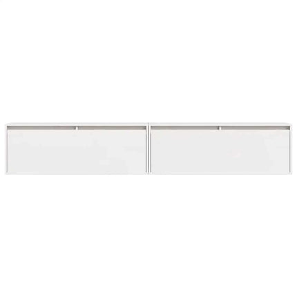 vægskabe 2 stk. 100x30x35 cm massivt fyrretræ hvid