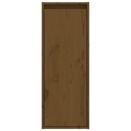 vægskabe 2 stk. 30x30x80 cm massivt fyrretræ gyldenbrun