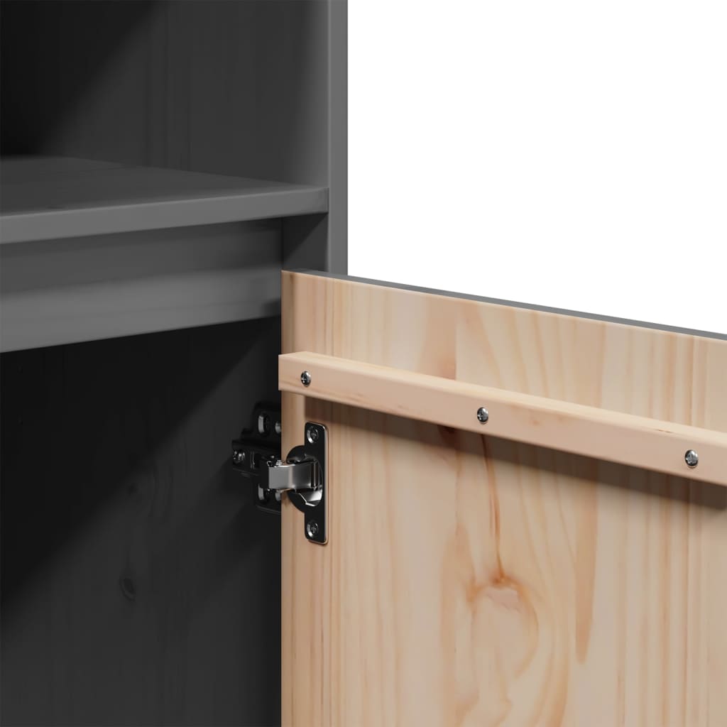 skænk 37x34x110 cm massivt fyrretræ grå