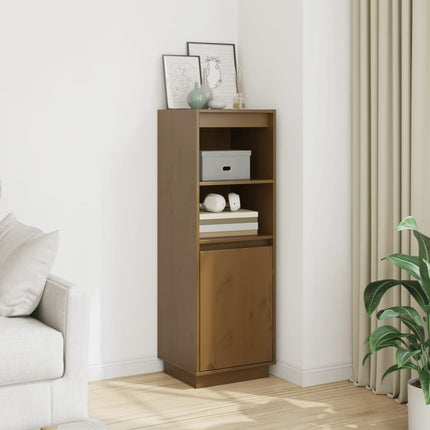 skænk 37x34x110 cm massivt fyrretræ gyldenbrun