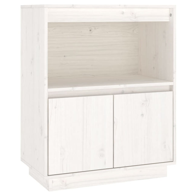 skænk 60x34x75 cm massivt fyrretræ hvid