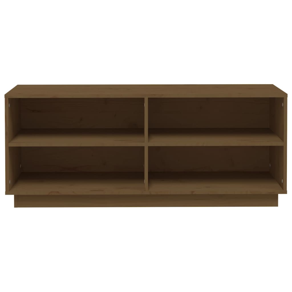 skoreol 110x34x45 cm massivt fyrretræ gyldenbrun