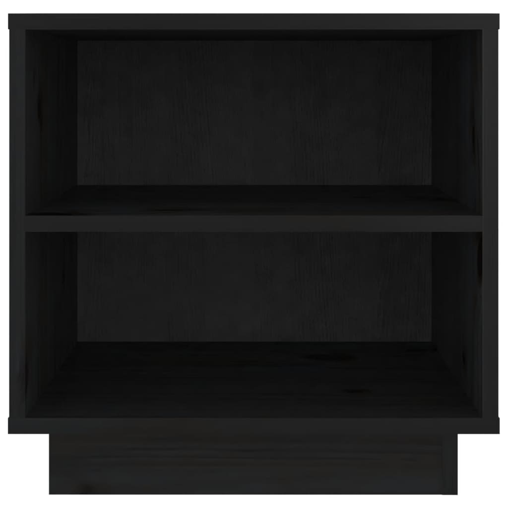 sengebord 40x34x40 cm massivt fyrretræ sort