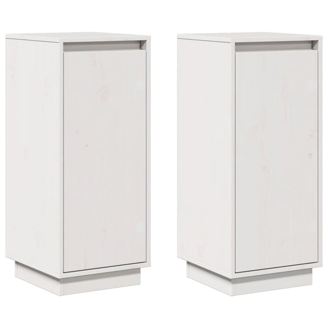 skænke 2 stk. 31,5x34x75 cm massivt fyrretræ hvid