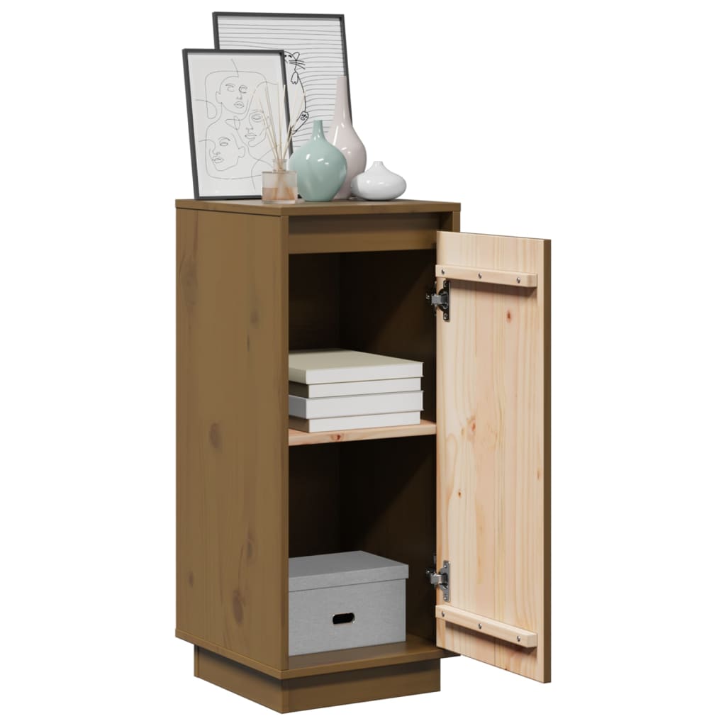 skænke 2 stk. 31,5x34x75 cm massivt fyrretræ gyldenbrun