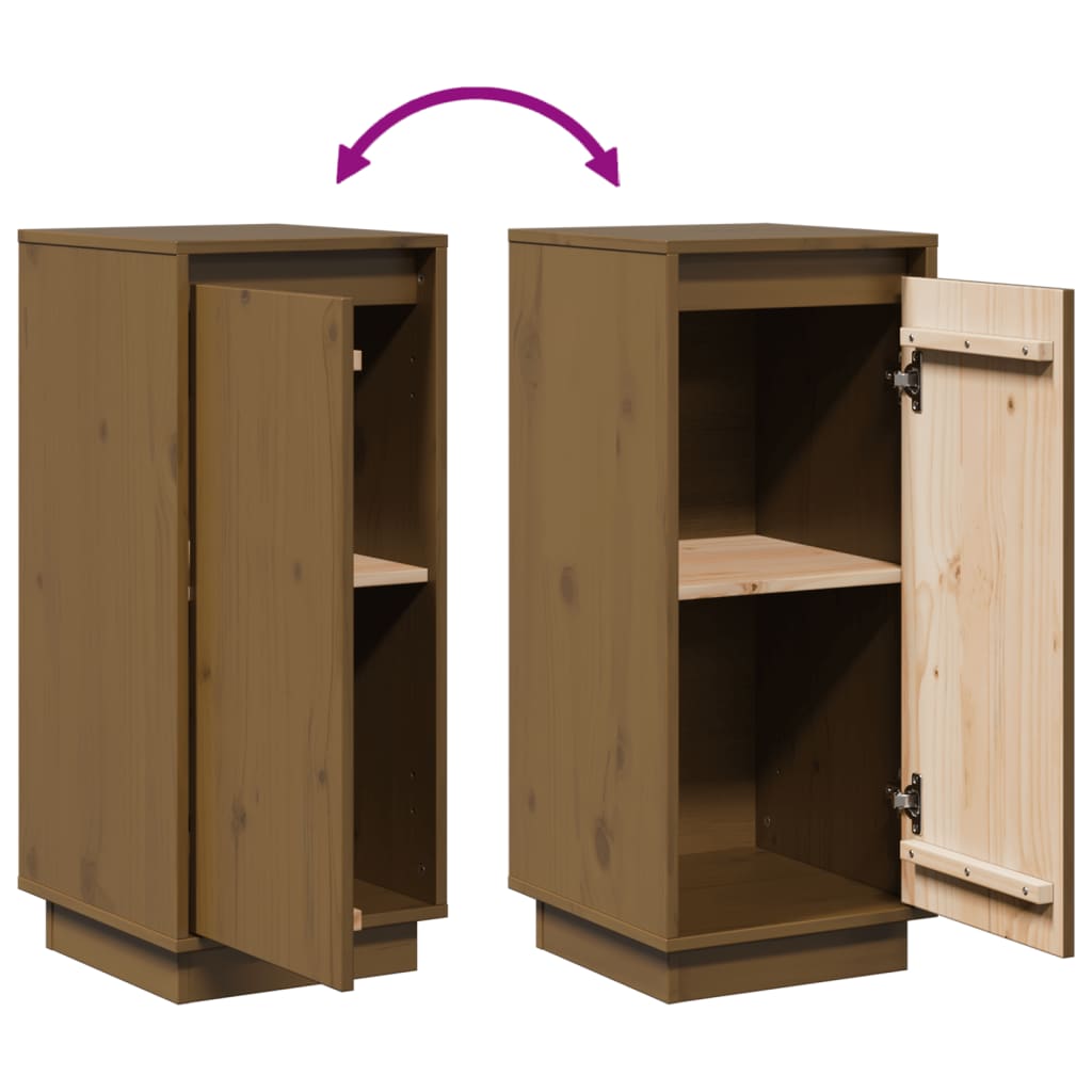 skænke 2 stk. 31,5x34x75 cm massivt fyrretræ gyldenbrun