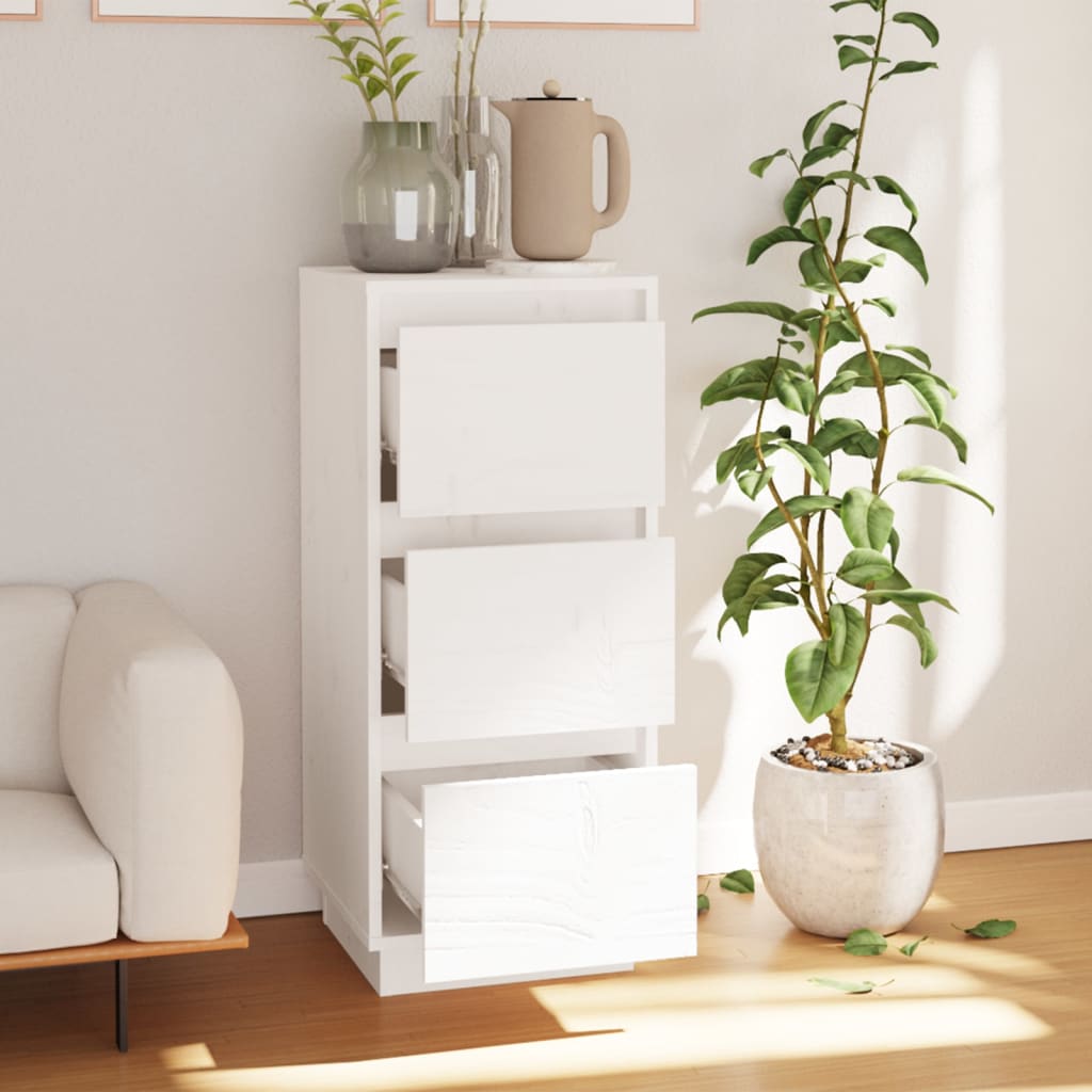 skænk 32x34x75 cm massivt fyrretræ hvid